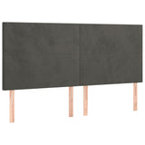 LED Headboard Dark Grey 160 cm Velvet - Top-Down View