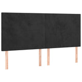 LED Headboard Black 200x5x118/128 cm Velvet - Top-Down View