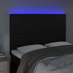 LED Headboard Black 144 cm Faux Leather