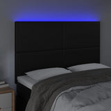 LED Headboard Black 144 cm Faux Leather - Side View