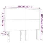 LED Headboard Black 144 cm Faux Leather