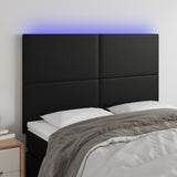 LED Headboard Black 144 cm Faux Leather