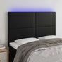 LED Headboard Black 144 cm Faux Leather