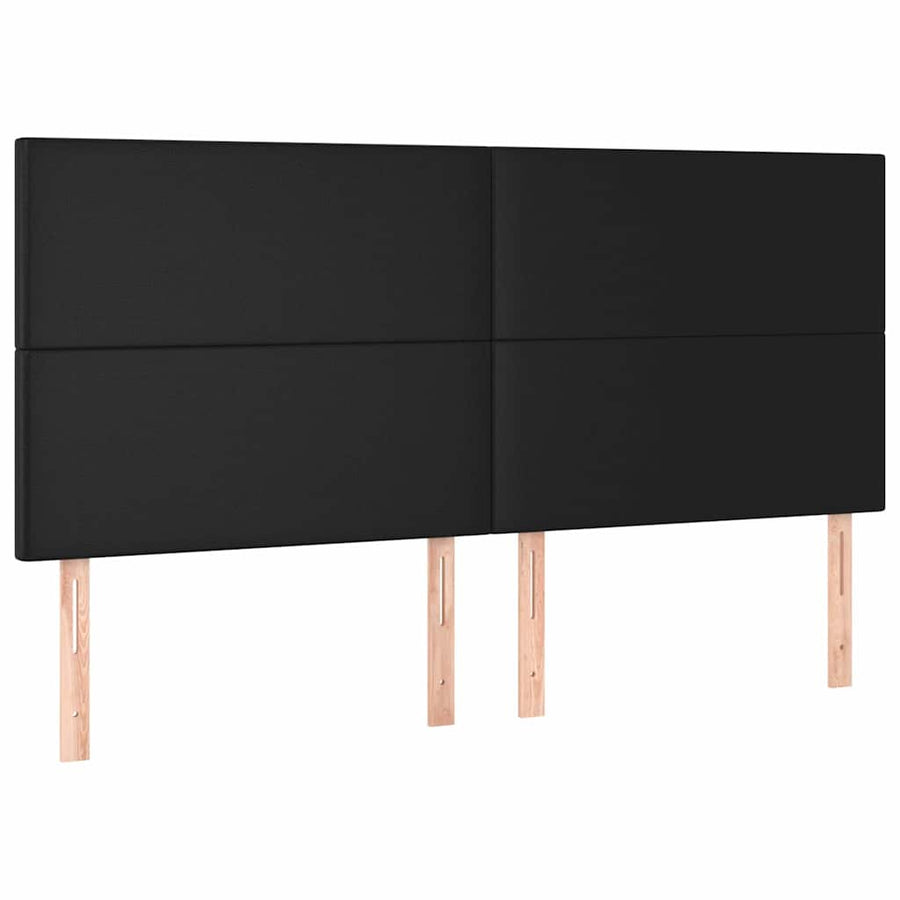 LED Headboard Black 200 cm Faux Leather