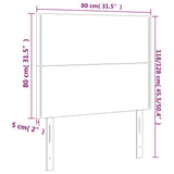 LED Headboard Dark Grey 80 cm Fabric