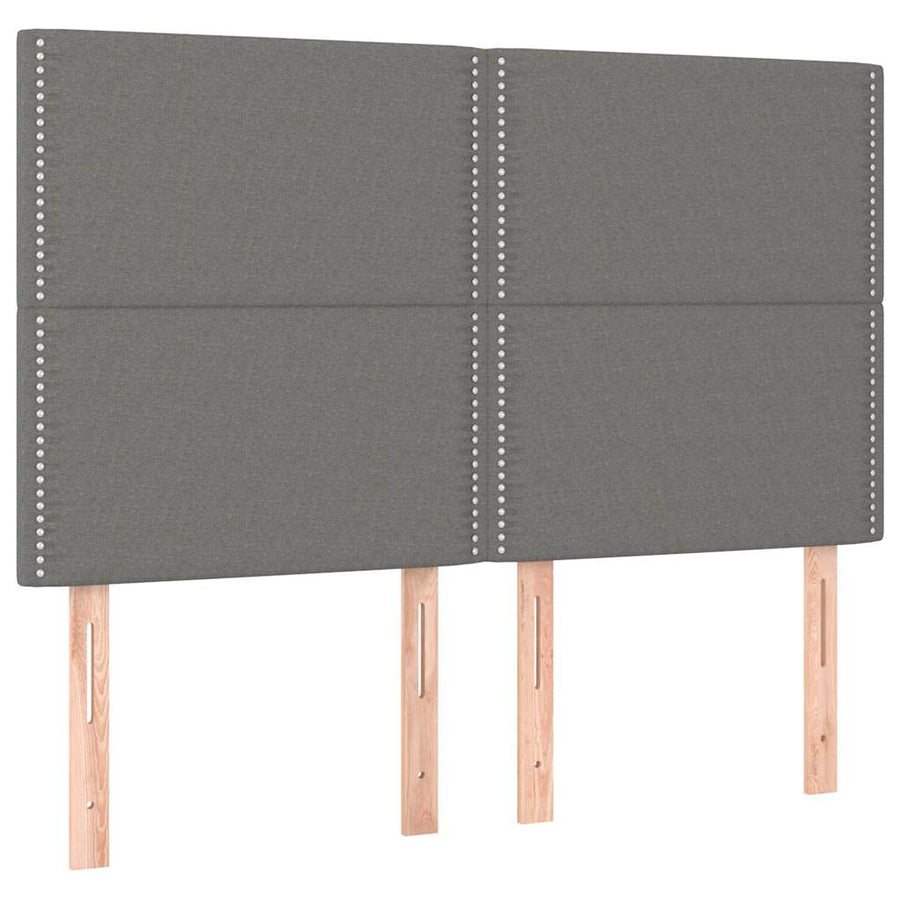 LED Headboard Dark Grey 144 cm Fabric