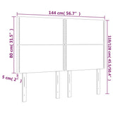 LED Headboard Dark Grey 144 cm Fabric - Rear View