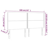 LED Headboard Dark Grey 160 cm Fabric