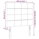 LED Headboard Dark Grey 100 cm Fabric