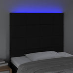 LED Headboard Black 100 cm Fabric
