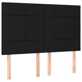 LED Headboard Black 144 cm Fabric