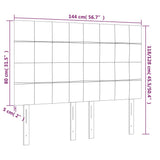 LED Headboard Black 144 cm Fabric