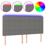 LED Headboard Dark Grey 160x5x118/128 cm Fabric - Front View