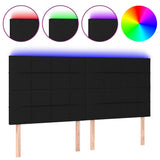 LED Headboard Black 160 cm Fabric - Front View