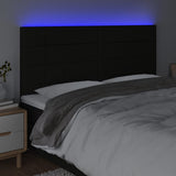 LED Headboard Black 160 cm Fabric - Side View