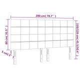 LED Headboard Black 200 cm Fabric - Rear View