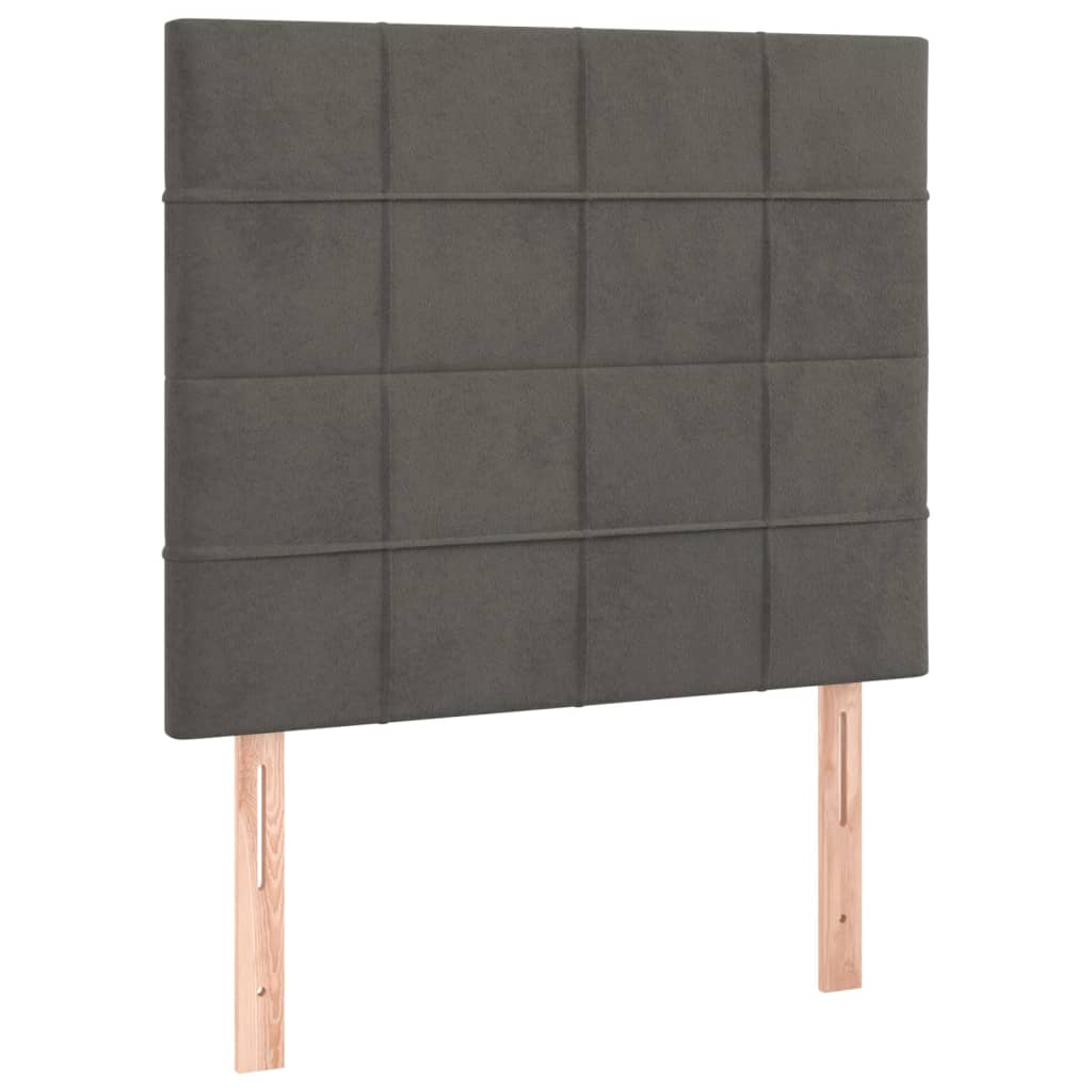 LED Headboard Dark Grey 80 cm Velvet