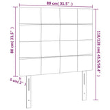 LED Headboard Dark Grey 80 cm Velvet