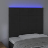 LED Headboard Black 80 cm Velvet - Side View