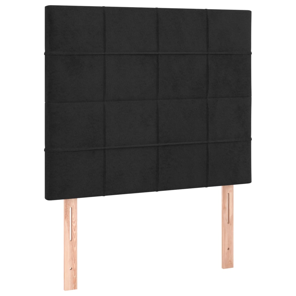 LED Headboard Black 80 cm Velvet