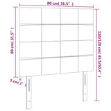 LED Headboard Black 80 cm Velvet - Rear View