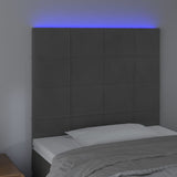 LED Headboard Dark Grey 100 cm Velvet - Side View