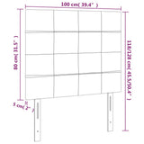 LED Headboard Dark Grey 100 cm Velvet