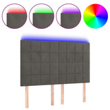 LED Headboard Dark Grey 144 cm Velvet