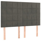 LED Headboard Dark Grey 144 cm Velvet - Top-Down View