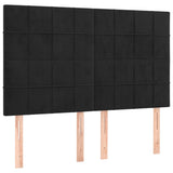 LED Headboard Black 144 cm Velvet - Top-Down View