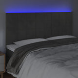 LED Headboard Dark Grey 160 cm Velvet - Side View