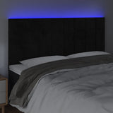LED Headboard Black 200 cm Velvet - Side View