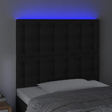 LED Headboard Black 100 cm Faux Leather - Side View