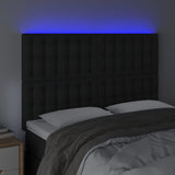 LED Headboard Black 144 cm Faux Leather - Side View