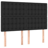LED Headboard Black 144 cm Faux Leather