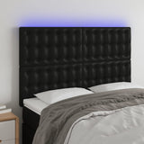 LED Headboard Black 144 cm Faux Leather