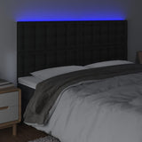 LED Headboard Black 200 cm Faux Leather - Side View