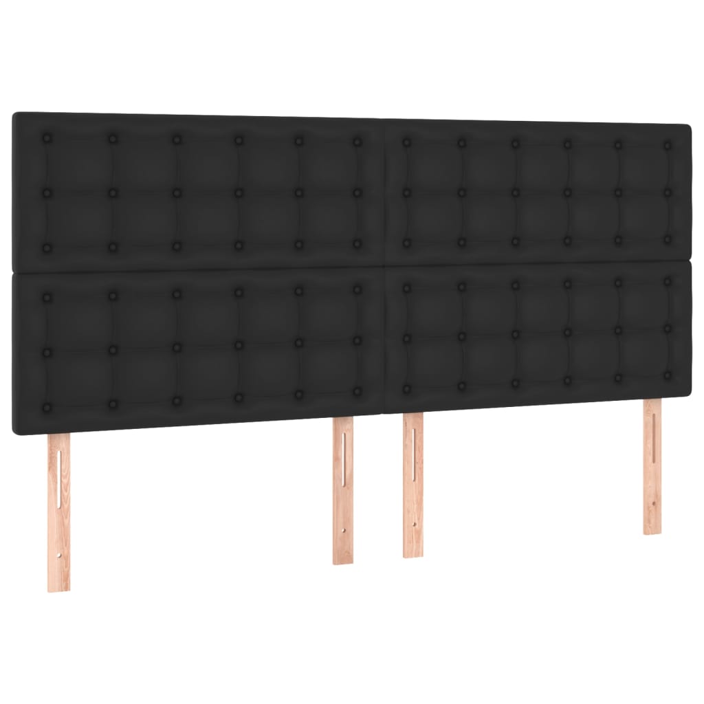 LED Headboard Black 200 cm Faux Leather