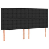 LED Headboard Black 200 cm Faux Leather - Top-Down View