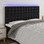 LED Headboard Black 200 cm Faux Leather