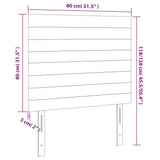 LED Headboard Dark Grey 80 cm Fabric