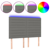 LED Headboard Dark Grey 144 cm Fabric - Front View