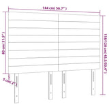 LED Headboard Dark Grey 144 cm Fabric