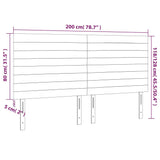 LED Headboard Dark Grey 200 cm Fabric - Rear View