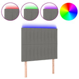 LED Headboard Dark Grey 80 cm Fabric - Front View