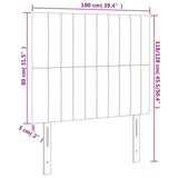 LED Headboard Dark Grey 100 cm Fabric