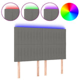 LED Headboard Dark Grey 144 cm Fabric - Front View