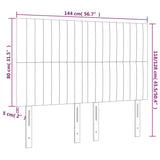 LED Headboard Dark Grey 144 cm Fabric