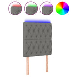 LED Headboard Dark Grey 80 cm Fabric - Front View