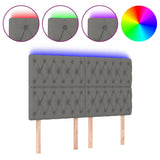 LED Headboard Dark Grey 144 cm Fabric - Front View
